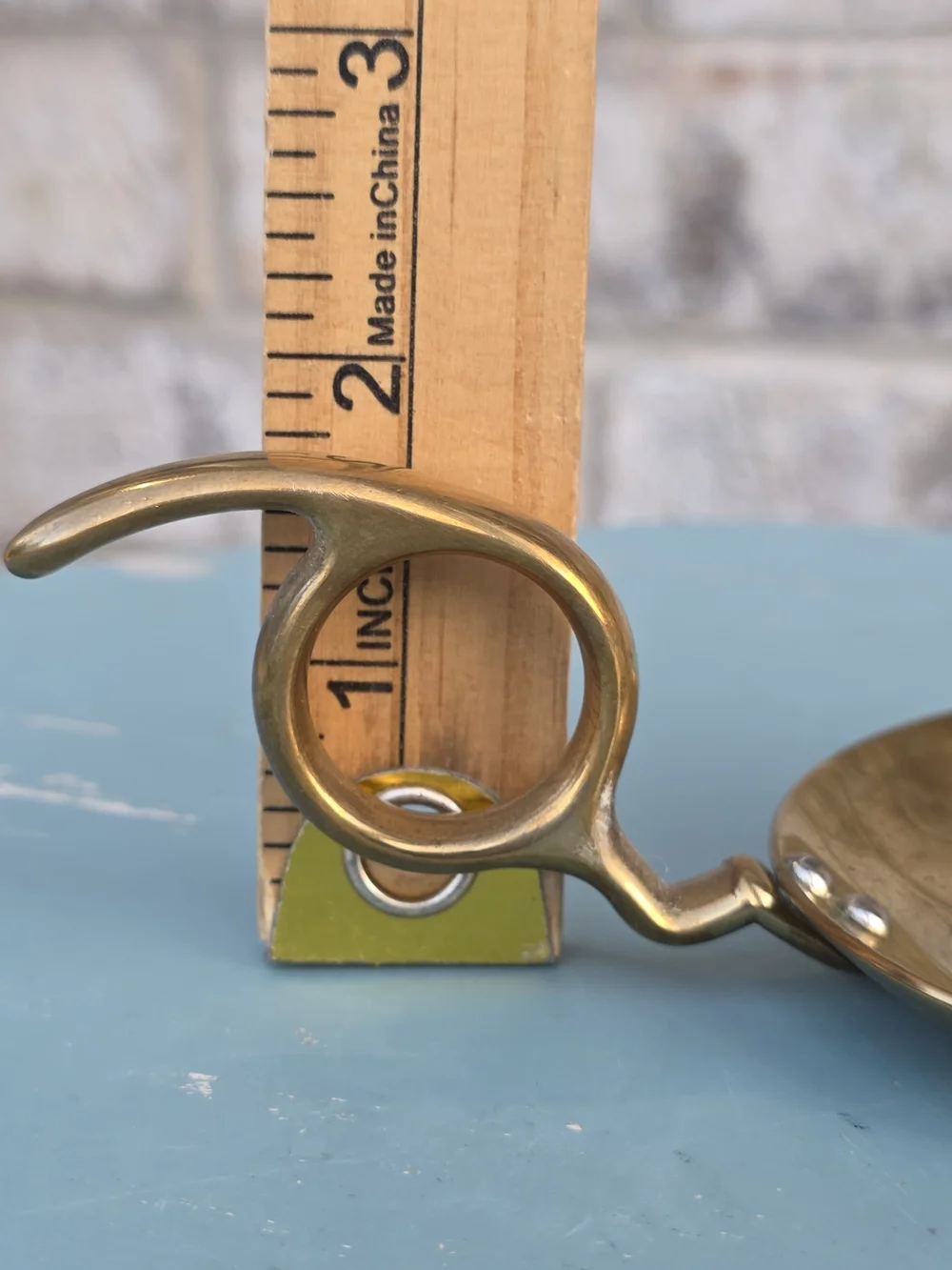 Vintage Brass Chamberstick Candle Holders Pair Finger Loop